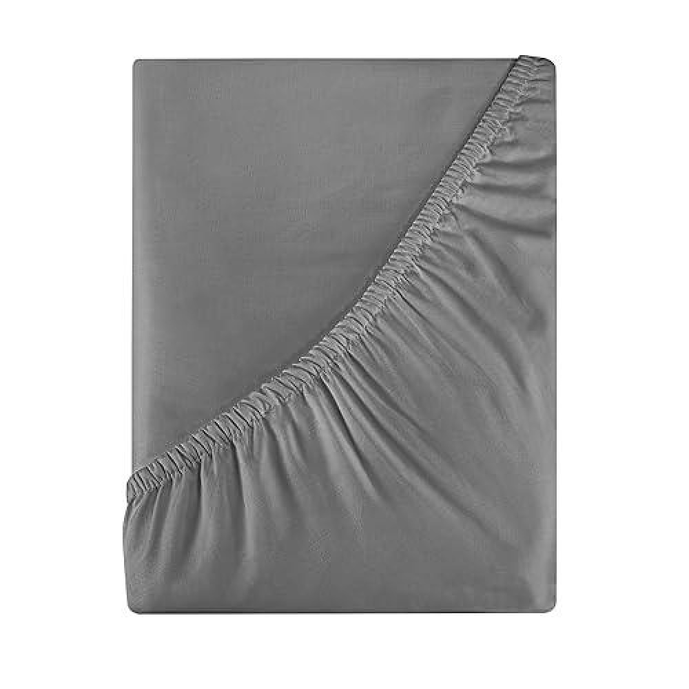 Royale Linens 400 Thread Count 100 American Grown Cotton Fitted Sheet Twin Size All Around Elastic Fitted Sheet Luxury Sate