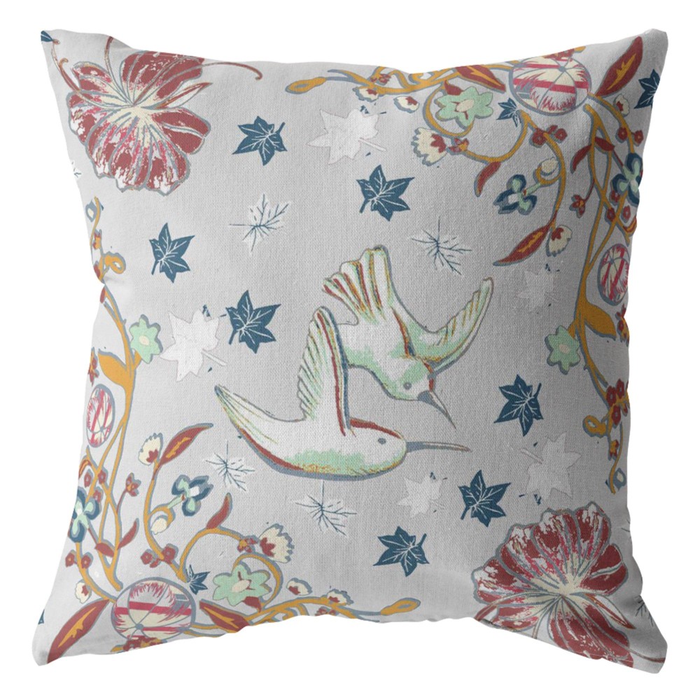 Bird Amla Suede Blown And Closed Pillow Gray