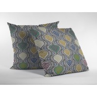 Flower Prism Broadcloth Indoor Outdoor Zippered Pillow Gold And Green On Gray