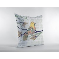 Singing Bird Broadcloth Indoor Outdoor Blown And Closed Pillow Light Green