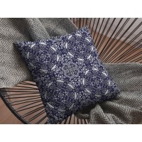 Boho Sky Broadcloth Indoor Outdoor Blown And Closed Pillow Navy