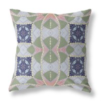 Cosmic Circle Sprays Broadcloth Indoor Outdoor Blown And Closed Pillow Green Pink Indigo