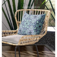 Clover Leaf Floral Broadcloth Indoor Outdoor Blown And Closed Pillow Muted Blue Aqua