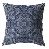 Tree Of Life Broadcloth Indoor Outdoor Blown And Closed Pillow Indigo