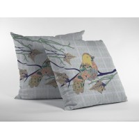 Singing Bird Broadcloth Indoor Outdoor Blown And Closed Pillow Light Green