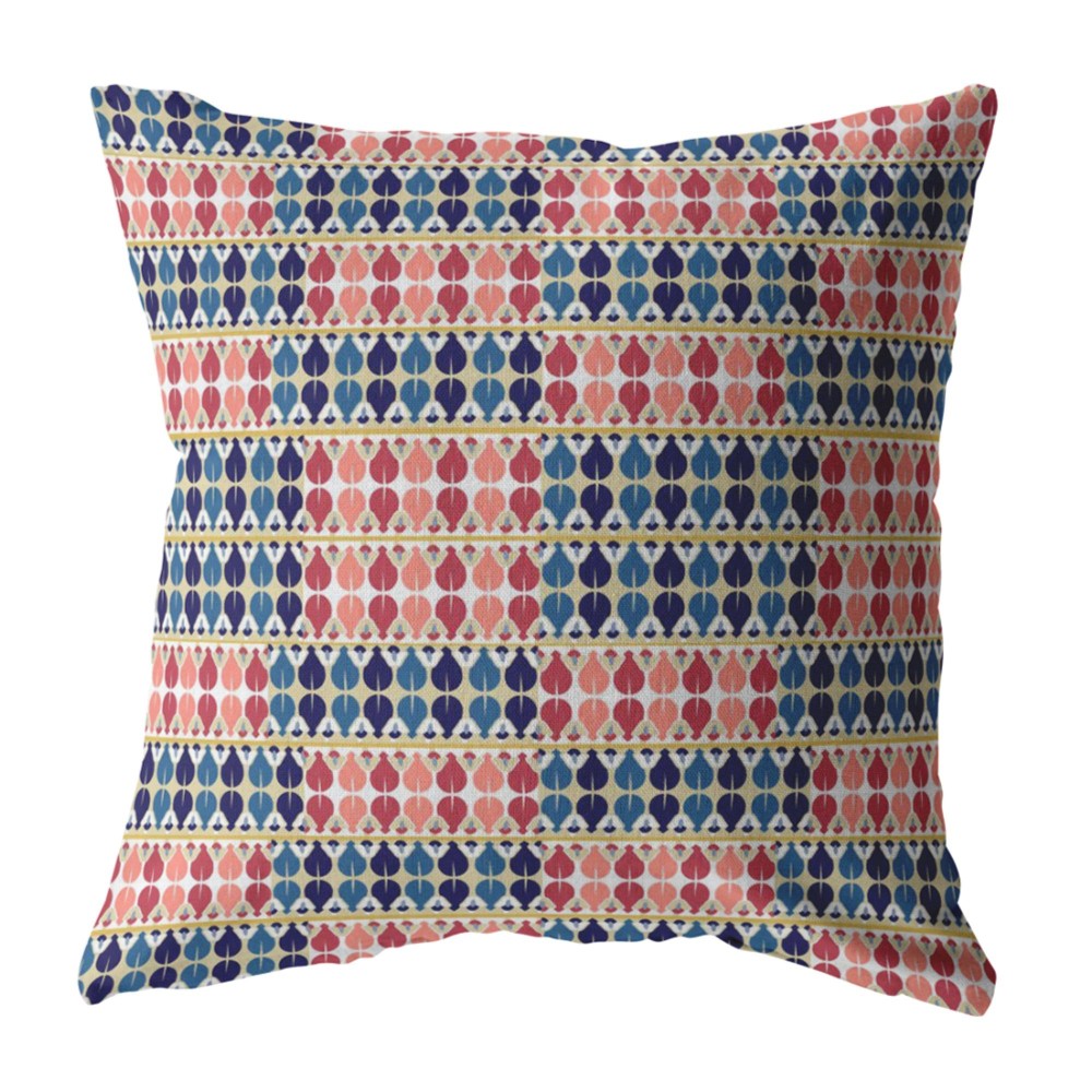 Spades Broadcloth Indoor Outdoor Zippered Pillow Red And Blue