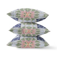 Cosmic Circle Sprays Broadcloth Indoor Outdoor Blown And Closed Pillow Green Pink Indigo