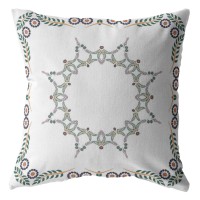 Wildflower Star Broadcloth Indoor Outdoor Blown And Closed Pillow White