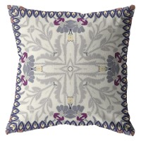 Boho Frame Broadcloth Indoor Outdoor Blown And Closed Pillow Gray
