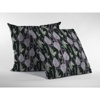 Tropics Broadcloth Indoor Outdoor Zippered Pillow Purple And Dark Green