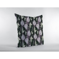 Tropics Broadcloth Indoor Outdoor Zippered Pillow Purple And Dark Green