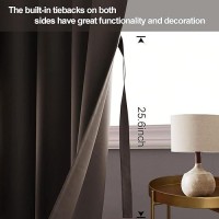 Jiuzhen Blackout Curtains With Tiebacks Thermal Insulated Light Blocking And Noise Reducing Grommet Curtain Drapes For Bedroo