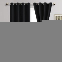 Jiuzhen Blackout Curtains With Tiebacks Thermal Insulated Light Blocking And Noise Reducing Grommet Curtain Drapes For Bedroo