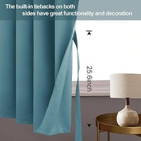 Jiuzhen Blackout Curtains With Tiebacks Thermal Insulated Light Blocking And Noise Reducing Grommet Curtain Drapes For Bedroo