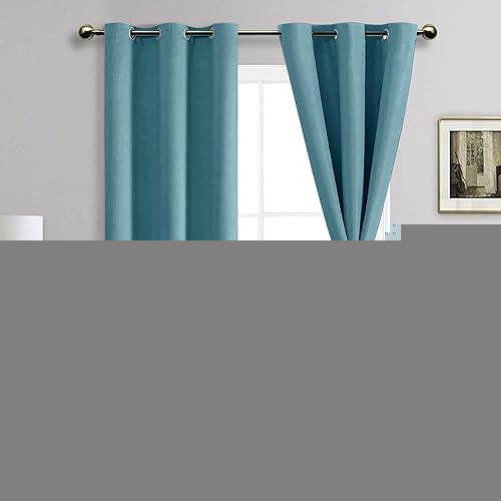 Jiuzhen Blackout Curtains With Tiebacks Thermal Insulated Light Blocking And Noise Reducing Grommet Curtain Drapes For Bedroo