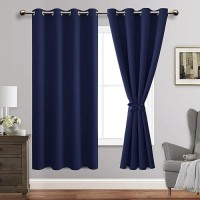 Jiuzhen Blackout Curtains With Tiebacks Thermal Insulated Light Blocking And Noise Reducing Grommet Curtain Drapes For Bedroo