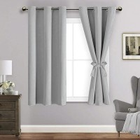 Jiuzhen Blackout Curtains With Tiebacks Thermal Insulated Light Blocking And Noise Reducing Grommet Curtain Drapes For Bedroo