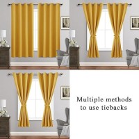 Jiuzhen Blackout Curtains With Tiebacks Thermal Insulated Light Blocking And Noise Reducing Grommet Curtain Drapes For Bedroo