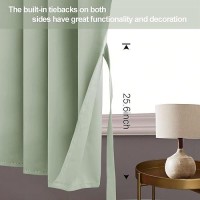 Jiuzhen Blackout Curtains With Tiebacks Thermal Insulated Light Blocking And Noise Reducing Grommet Curtain Drapes For Bedroo