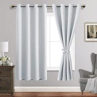 Jiuzhen Blackout Curtains With Tiebacks Thermal Insulated Light Blocking And Noise Reducing Grommet Curtain Drapes For Bedroo