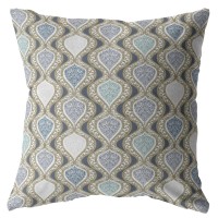 Flower Prism Broadcloth Indoor Outdoor Zippered Pillow Copper And Gray