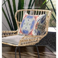 Pastel Floral Squares Broadcloth Indoor Outdoor Blown And Closed Pillow Cream Peach Evening Blue