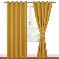 Hiasan Blackout Curtains For Bedroom 60 X 84 Inches Long Thermal Insulated Light Blocking Window Curtains For Living Room