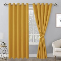 Hiasan Blackout Curtains For Bedroom 60 X 84 Inches Long Thermal Insulated Light Blocking Window Curtains For Living Room