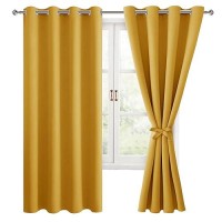 Hiasan Blackout Curtains For Bedroom 52 X 63 Inches Length Thermal Insulated Light Blocking Window Curtains For Living Room