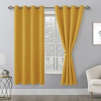 Hiasan Blackout Curtains For Bedroom 52 X 63 Inches Length Thermal Insulated Light Blocking Window Curtains For Living Room