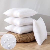 Emema Pack Of 4 Outdoor Pillow Inserts Waterproof Throw Pillow Premium Fluffy Decorative Cushion Square Inner Soft For Patio Fur