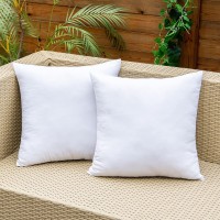 Emema Pack Of 2 Outdoor Pillow Inserts Waterproof Throw Pillow Premium Fluffy Decorative Cushion Square Inner Soft For Patio Furniture Garden Sleeping Bed Couch Sofa 20X20 Inch 50X50 Cm