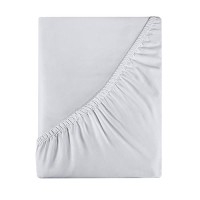 Royale Linen 400 Thread Count 100 American Grown Cotton Fitted Sheet Full Size All Around Elastic Fitted Sheet Luxury Satee