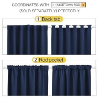 Nicetown Vertical Blinds Window Curtain Panels - (Navy Color) 42 By 84 Inches  Set Of 2  Energy Saving Rod Pocket And Back Tab Blackout Curtains For Nursery Loft Cafe Laundry