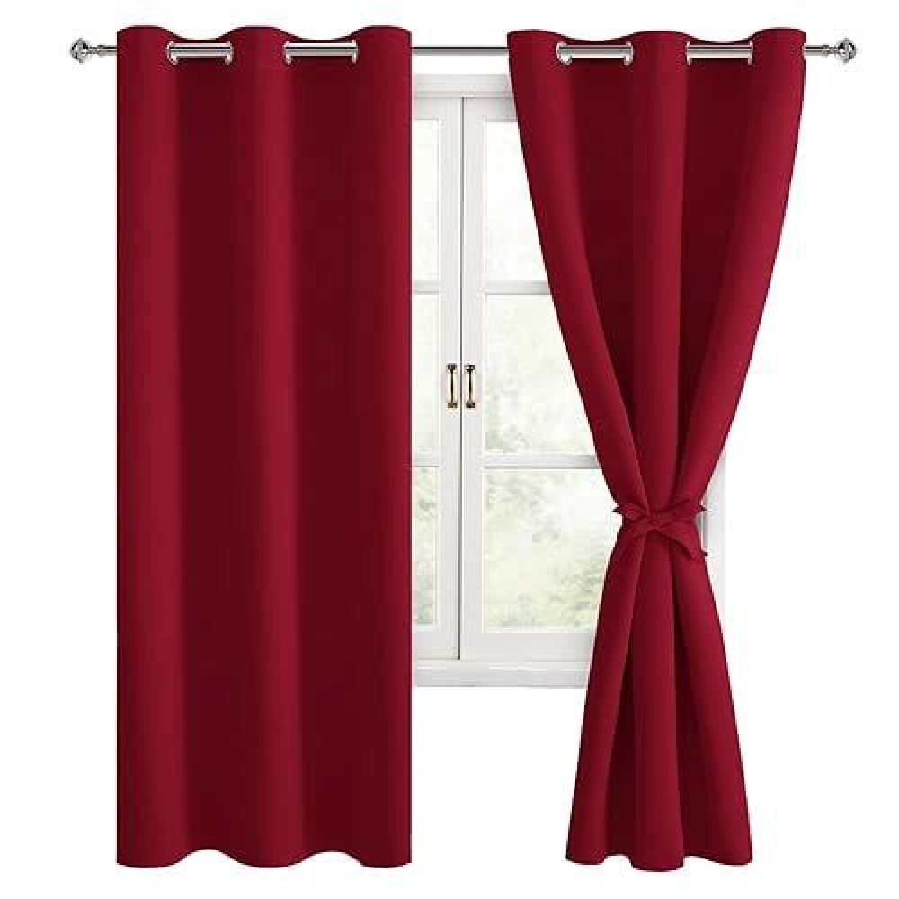 Hiasan Blackout Curtains For Bedroom And Living Room Light Blocking Noise Reducing Window Curtain Panels Tiebacks Included S