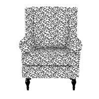 Crfatop Printed Wing Chair Slipcovers 2 Piece Stretch Wingback Chair Cover Spandex Fabric Wingback Armchair Covers With Elastic Bottom For Living Room Bedroom Wingback Chair (A01)