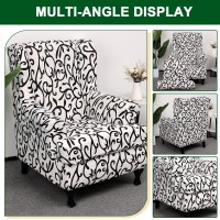 Crfatop Printed Wing Chair Slipcovers 2 Piece Stretch Wingback Chair Cover Spandex Fabric Wingback Armchair Covers With Elastic Bottom For Living Room Bedroom Wingback Chair (A01)