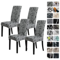 Forcheer Pattern Stretch Chair Covers For Dining Room Set Of 4,Dining Chair Slipcover Washable Removable For Kitchen,Hotel,Restaurant,Ceremony Universal Size(4Pcs, Abstract Lotus)