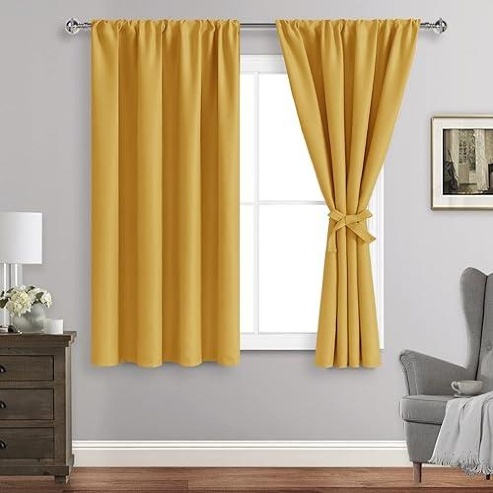 Jiuzhen Blackout Curtains For Bedroom Thermal Insulated Light Blocking Curtains Rod Pocket Curtains For Bathroom Curtains Dr