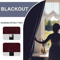 Jiuzhen Burgundy Blackout Curtains For Bedroom Thermal Insulated Light Blocking Curtains Rod Pocket Curtains For Nursery Room