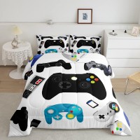 Homewish Gamer Bedding Comforter Set Queen Size Video Games Duvet Insert 3Pcs For Kids Boys Teens Gaming Quilted Duvet Game Cont