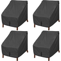 Porch Shield Patio Chair Covers Waterproof Outdoor Lounge Deep Seat Adirondack Chair Cover 4 Pack 34W X 37D X 36H Inch Blac