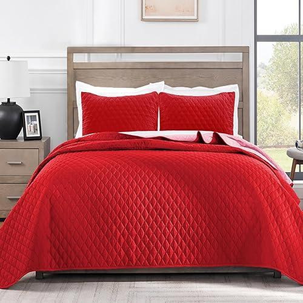 Exclusivo Mezcla Ultrasonic Reversible Twin Quilt Bedding Set With Pillow Sham Lightweight Quilts Twin Size Soft Bedspreads Be