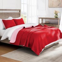 Exclusivo Mezcla Ultrasonic Reversible Twin Quilt Bedding Set With Pillow Sham Lightweight Quilts Twin Size Soft Bedspreads Be