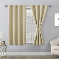 Hiasan Blackout Curtains For Bedroom 52 X 63 Inches Length Thermal Insulated Light Blocking Window Curtains For Living Room