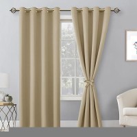 Hiasan Blackout Curtains For Bedroom 52 X 84 Inches Long Thermal Insulated Light Blocking Window Curtains For Living Room