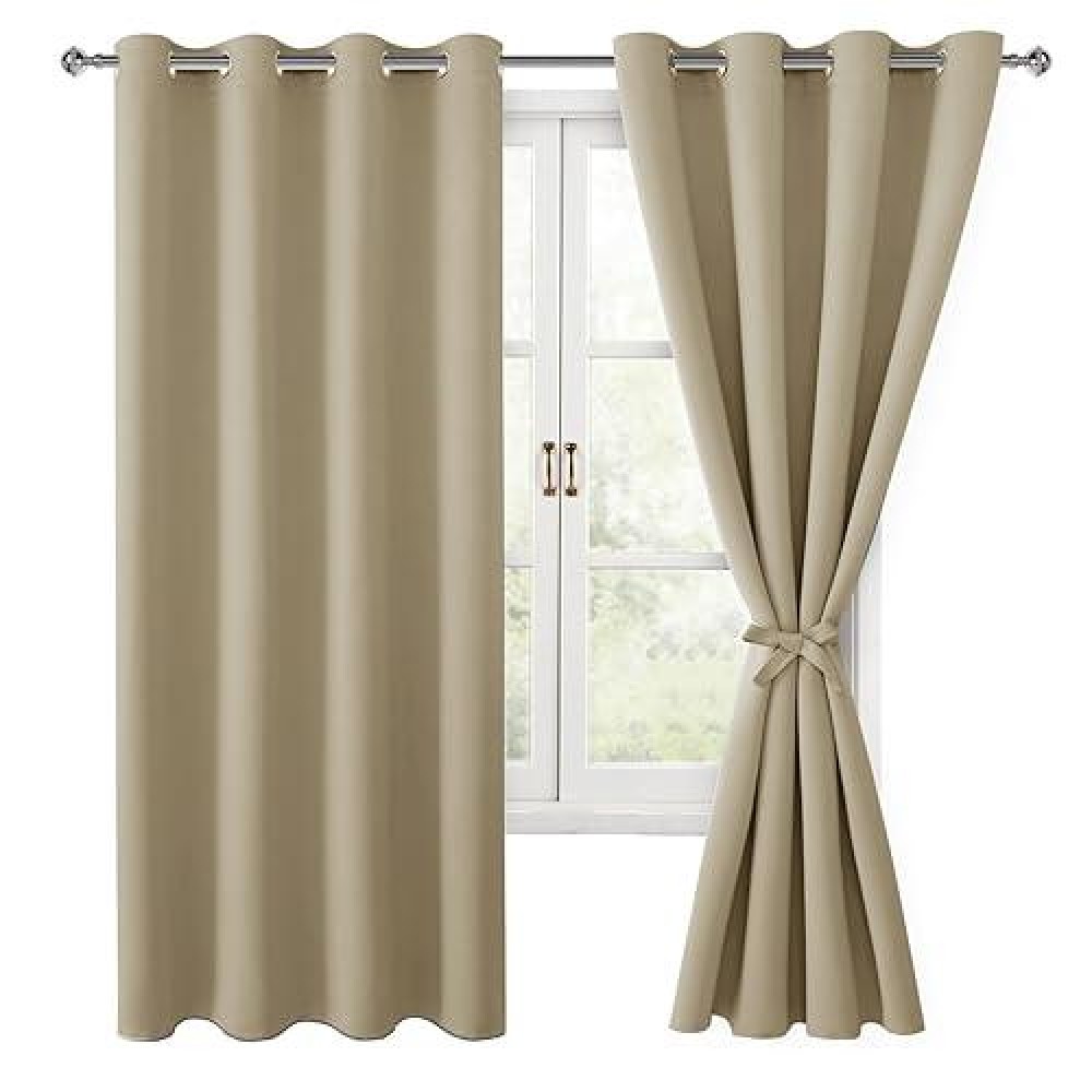 Hiasan Blackout Curtains For Bedroom 52 X 63 Inches Length Thermal Insulated Light Blocking Window Curtains For Living Room