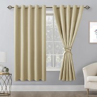 Hiasan Blackout Curtains For Bedroom 60 X 63 Inches Length Thermal Insulated Light Blocking Window Curtains For Living Room