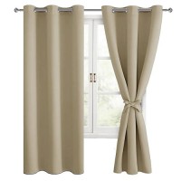 Hiasan Blackout Curtains For Bedroom 42 X 63 Inches Length Thermal Insulated Light Blocking Window Curtains For Living Room