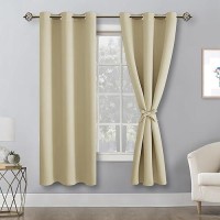 Hiasan Blackout Curtains For Bedroom 42 X 63 Inches Length Thermal Insulated Light Blocking Window Curtains For Living Room